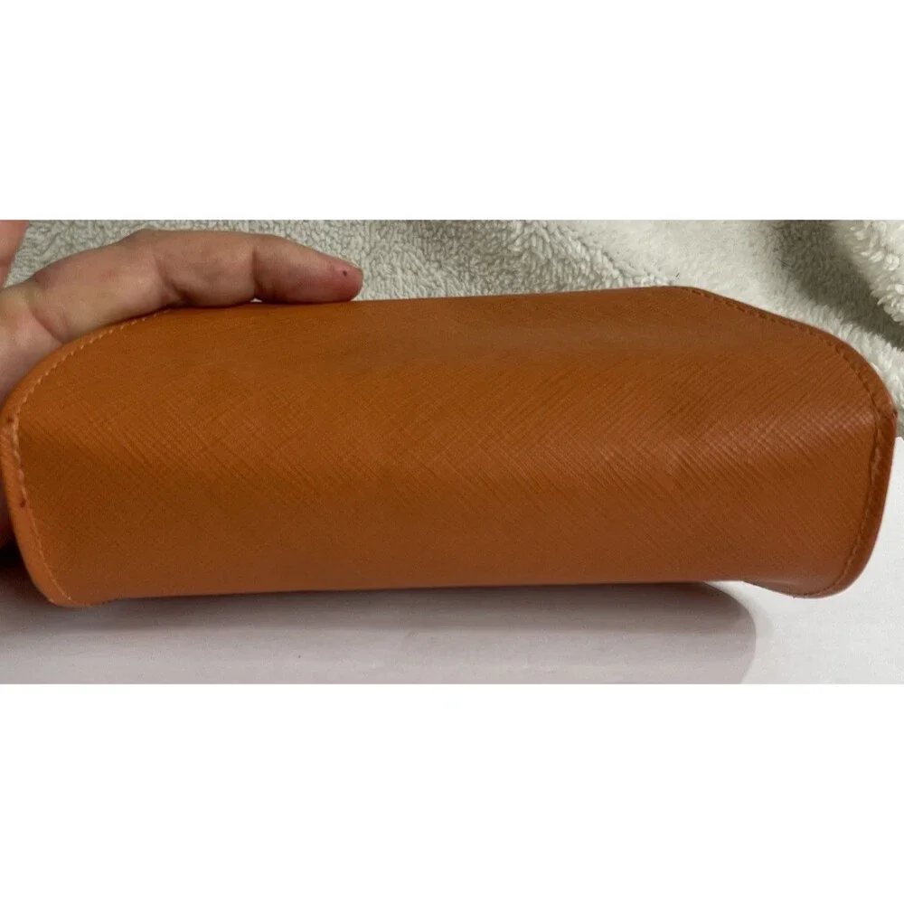 Tory Burch Orange Gold Logo Sunglasses Case Hard Sided